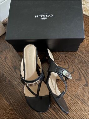 Coach Olina Y2K leather kitchen heel sandals 8.5